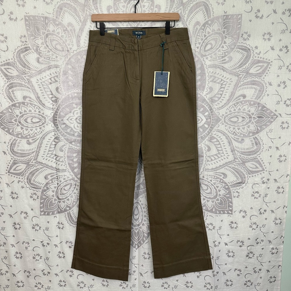 Nwt $42 Bitten Sarah Jessica Parker High Rise Trouser Chino Pants Y2K Tan 8 R